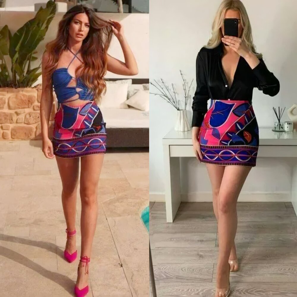 NEW Zara BLOGGER'S FAVE! Pucci Style Printed Mini Skirt, Size XS